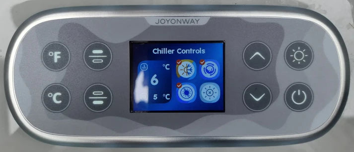 Great Lakes Cold Water Chill Tub digital control panel.