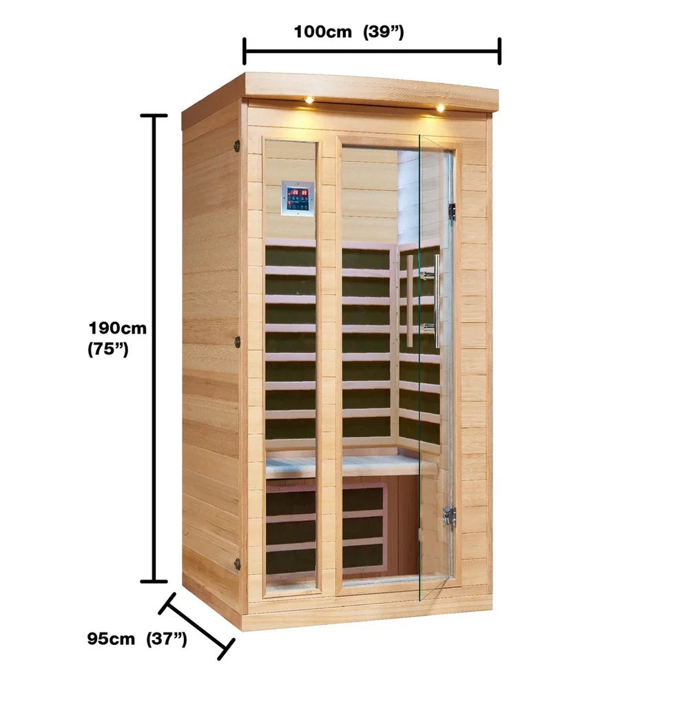 Chilliwack 1 - Person Infrared Indoor Sauna dimensions. 
